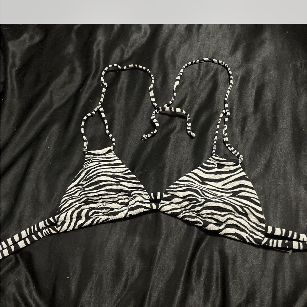 Zebra Print Triangle Bikini Top